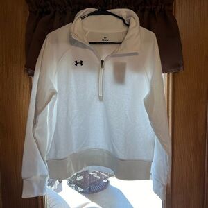 White Under Armour Crewneck Zip